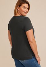 Plus Size Floral Seashell Classic Fit Graphic Tee, C1876, small