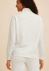Speckled Cloud Scuba Knit Half Zip Sweatshirt, C596, small