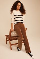 Corduroy Patch Pocket High Rise Wide Leg Pant, C9814, small