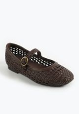 Ivy Woven Mary Jane:BROWN:8:C115:BROWN, BROWN, small