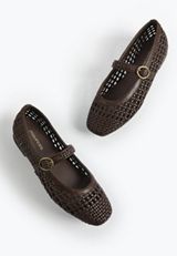 Ivy Woven Mary Jane:BROWN:8:C115:BROWN, BROWN, small