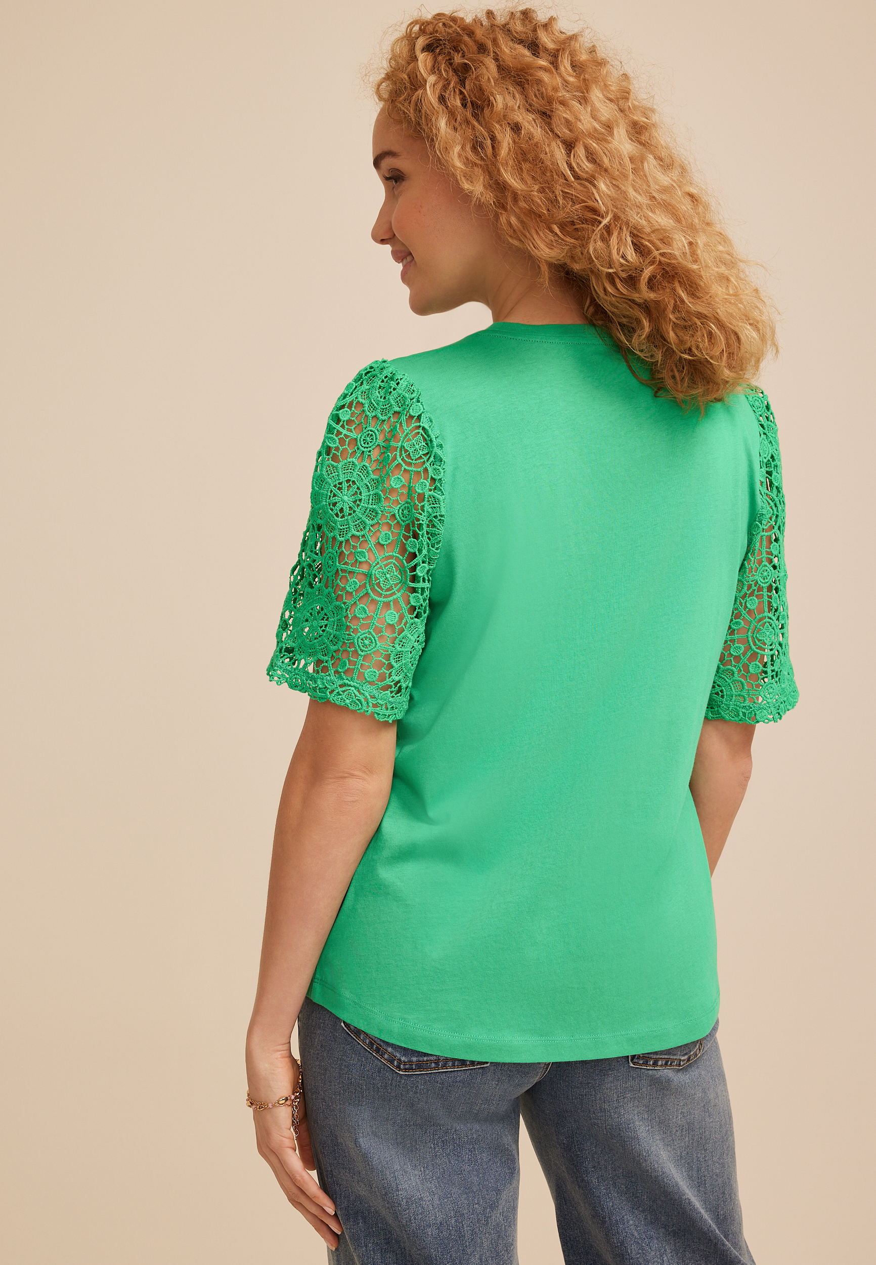 Lace Flutter Sleeve Top