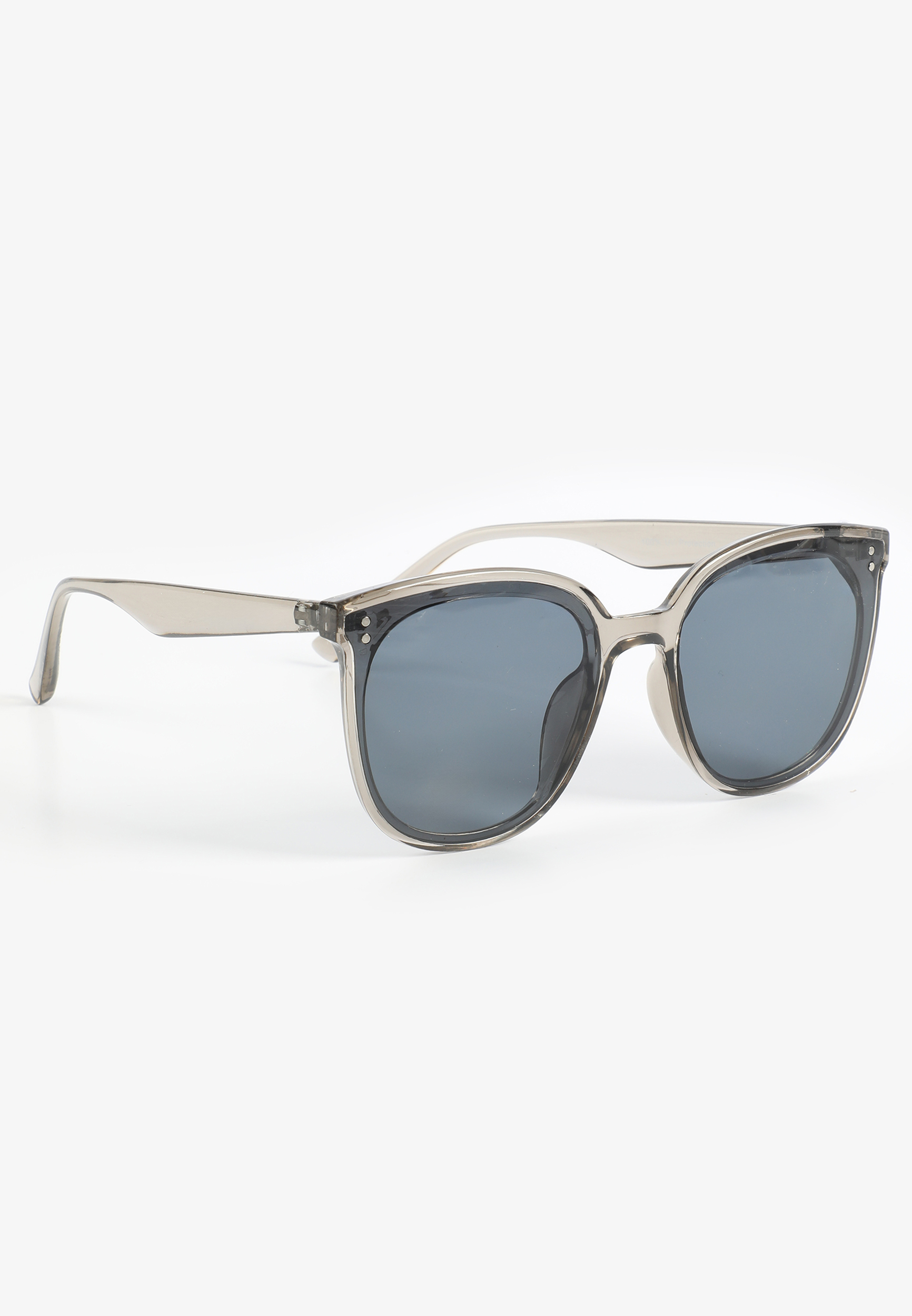 Gray Crystal Round Sunglasses