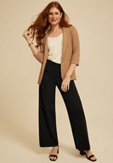 Ponte High Rise Wide Leg Pant, C106, small