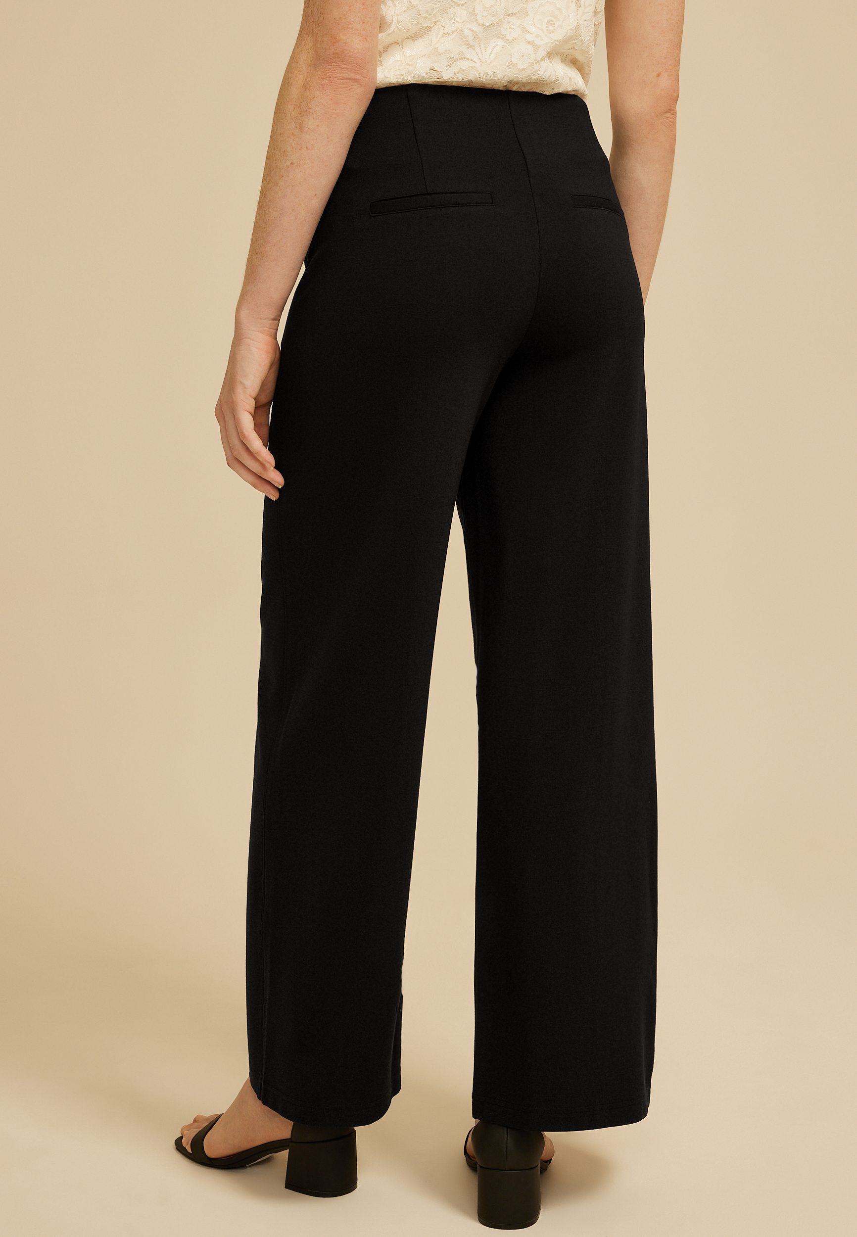 Ponte High Rise Wide Leg Pant, C106, large