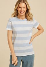 24/7 Dawson Stripe Crew Neck Tee, HEATHER COMBO, small