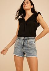 m jeans by maurices&trade; Acid Sparkle Fringe High Rise 3.5in Short, C3337, small