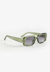 Olive Green Crystal Slim Rectangle Sunglasses, C186, small