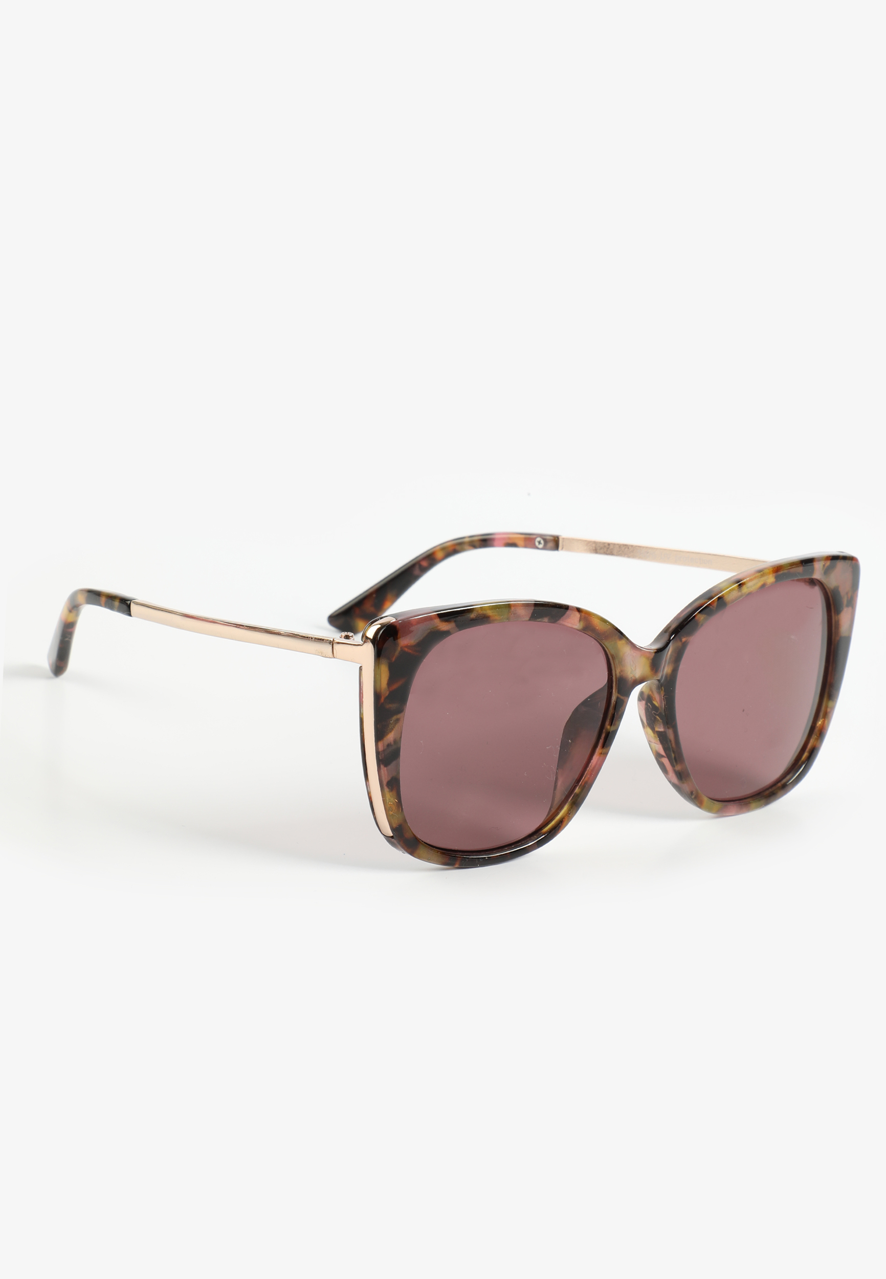 Tortoise Metal Trim Cat Eye Sunglasses