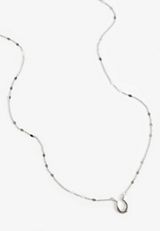 Silver Danity Horseshoe Pendant Necklace, C431, small