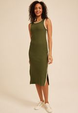 Bare Whipstitch Midi Dress, C9162, small