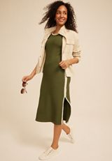 Bare Whipstitch Midi Dress, C9162, small