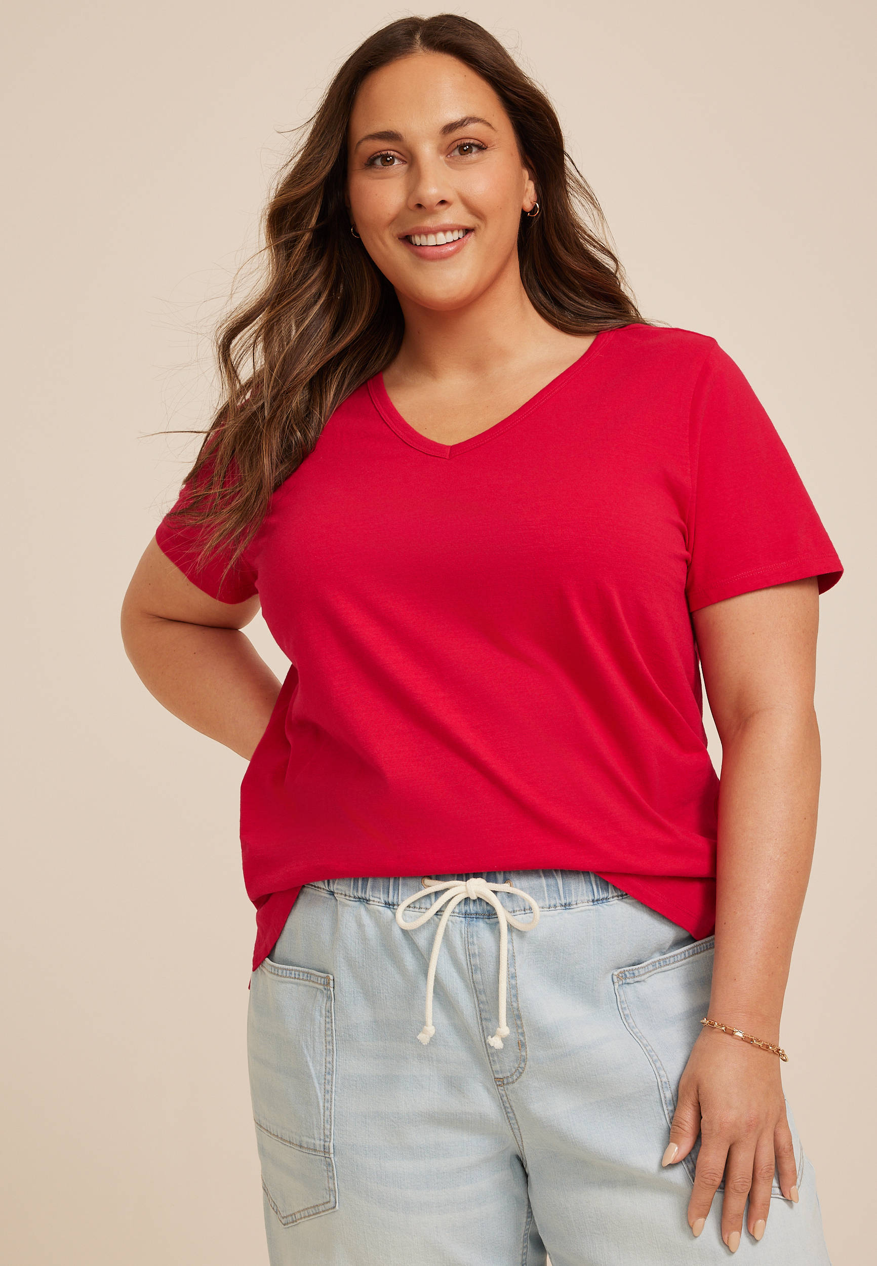 Plus Size 24/7 Dawson V Neck Tee