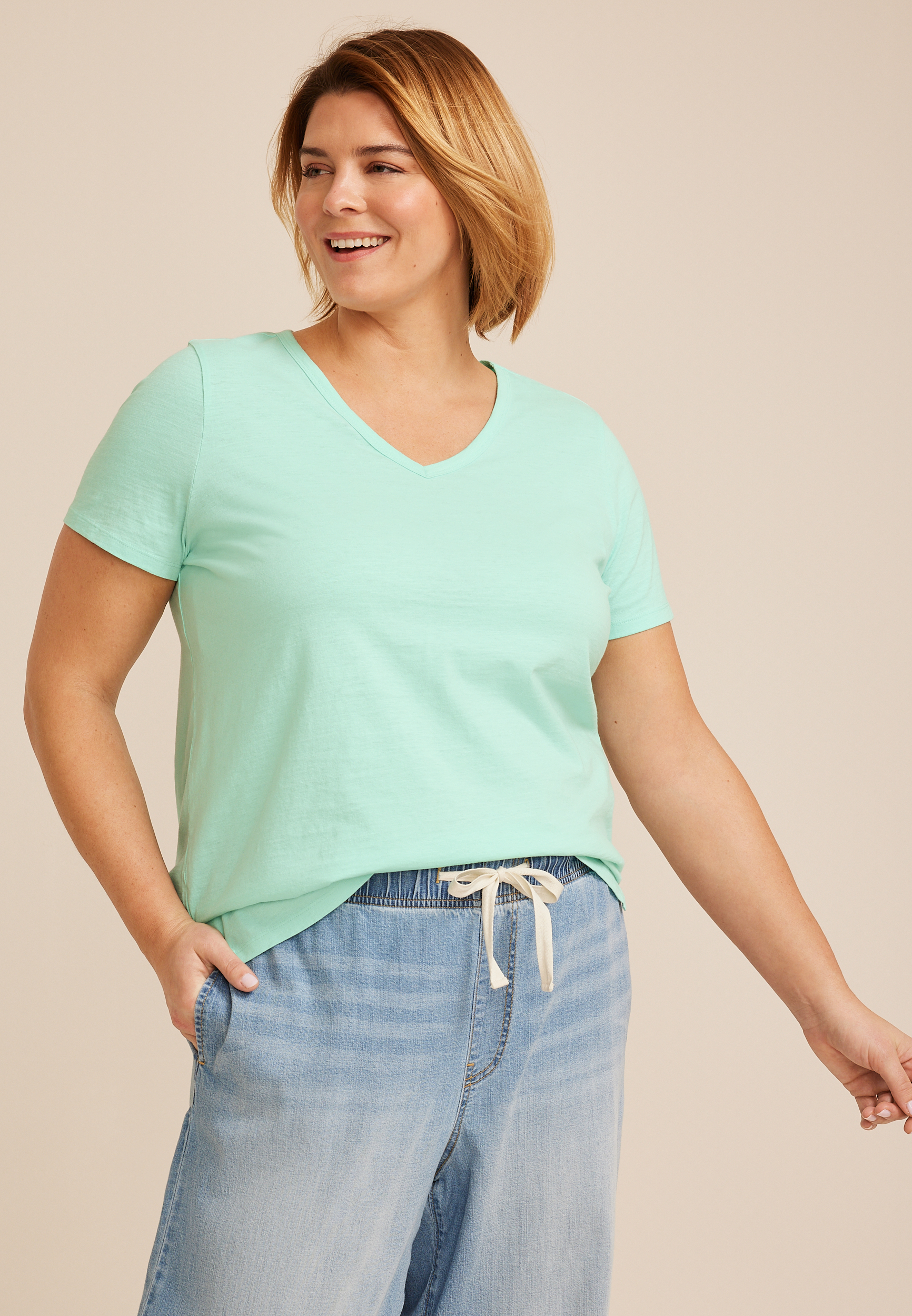 Plus Size 24/7 Dawson V Neck Tee