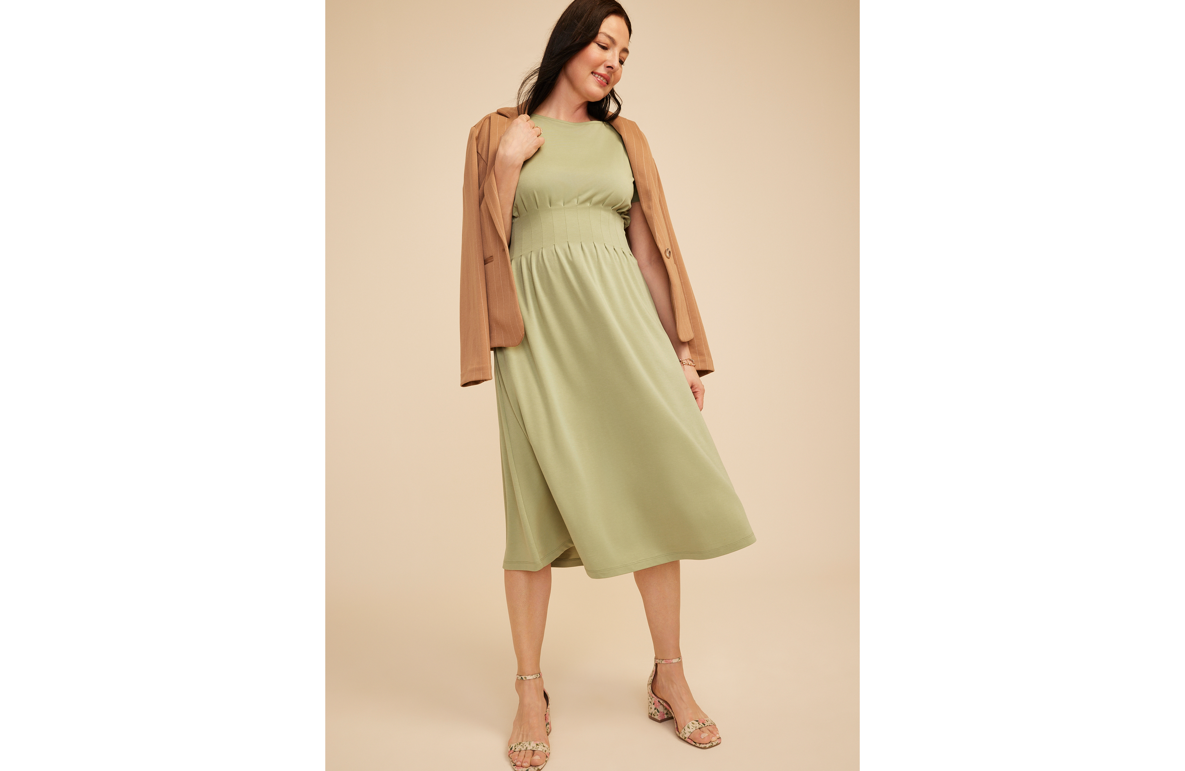 24/7 Cinched Waist Midi Dress