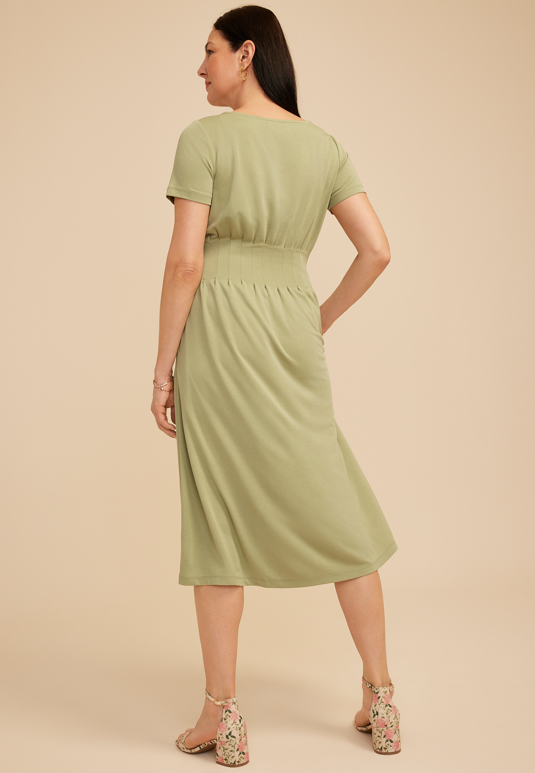 24/7 Cinched Waist Midi Dress, C1612, large