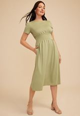 24/7 Cinched Waist Midi Dress, C1612, small