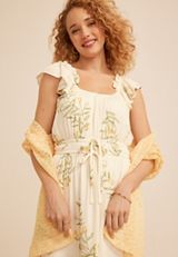 Floral Micro Flutter Sleeve Midi Dress, C3986, small