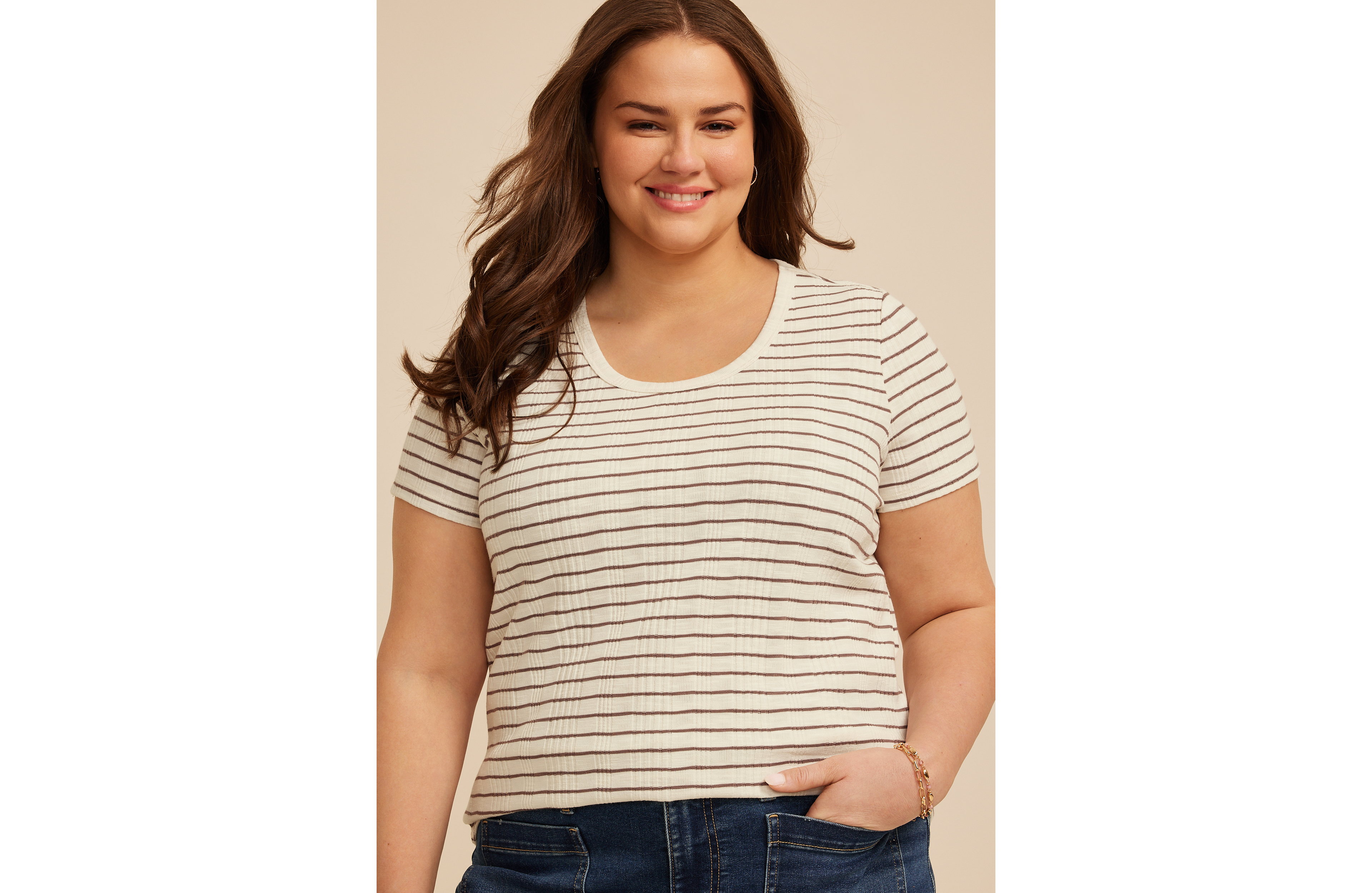 Plus 24/7 Striped Taylor Tee