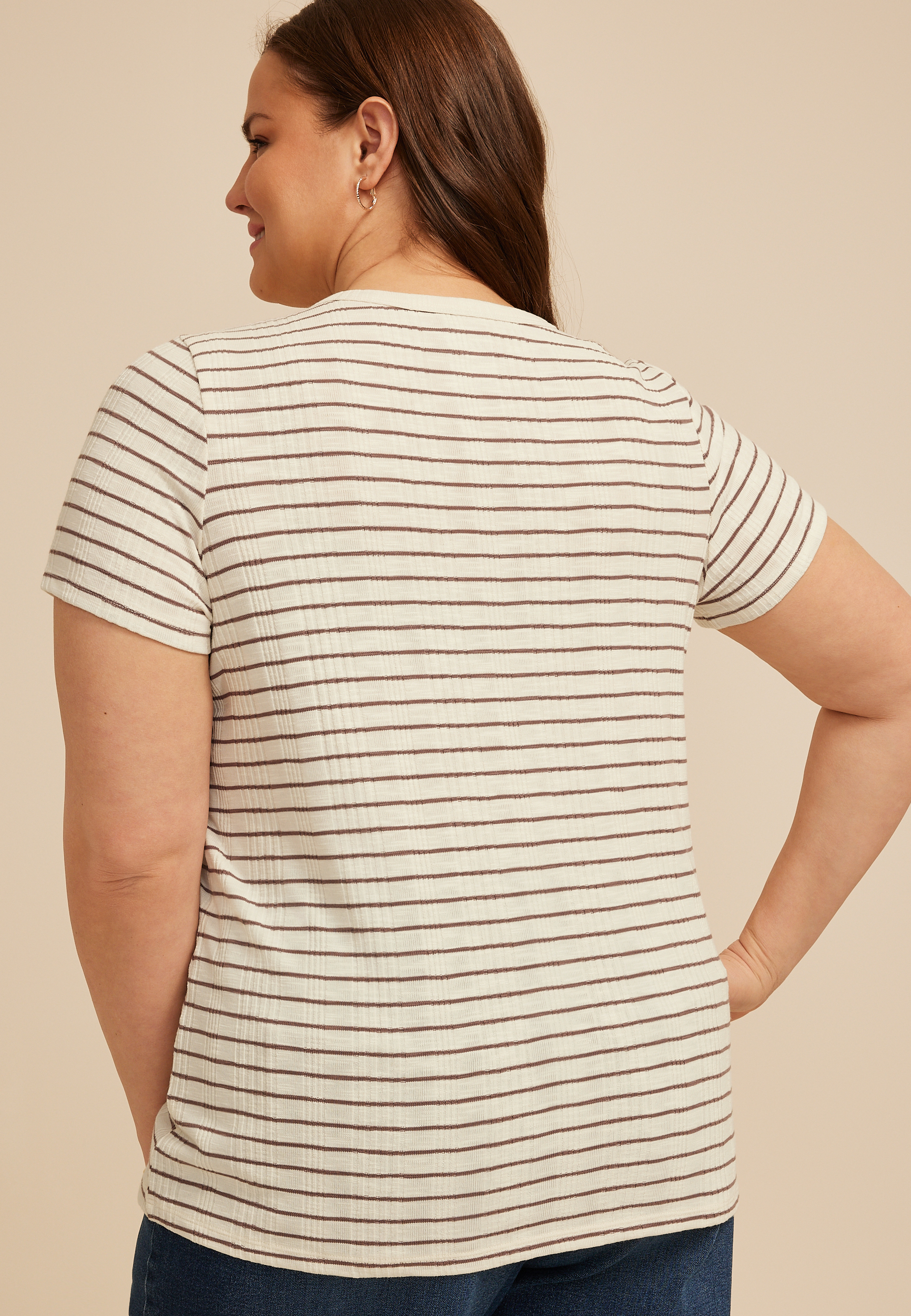Plus Size 24/7 Striped Taylor Tee, C9867, large