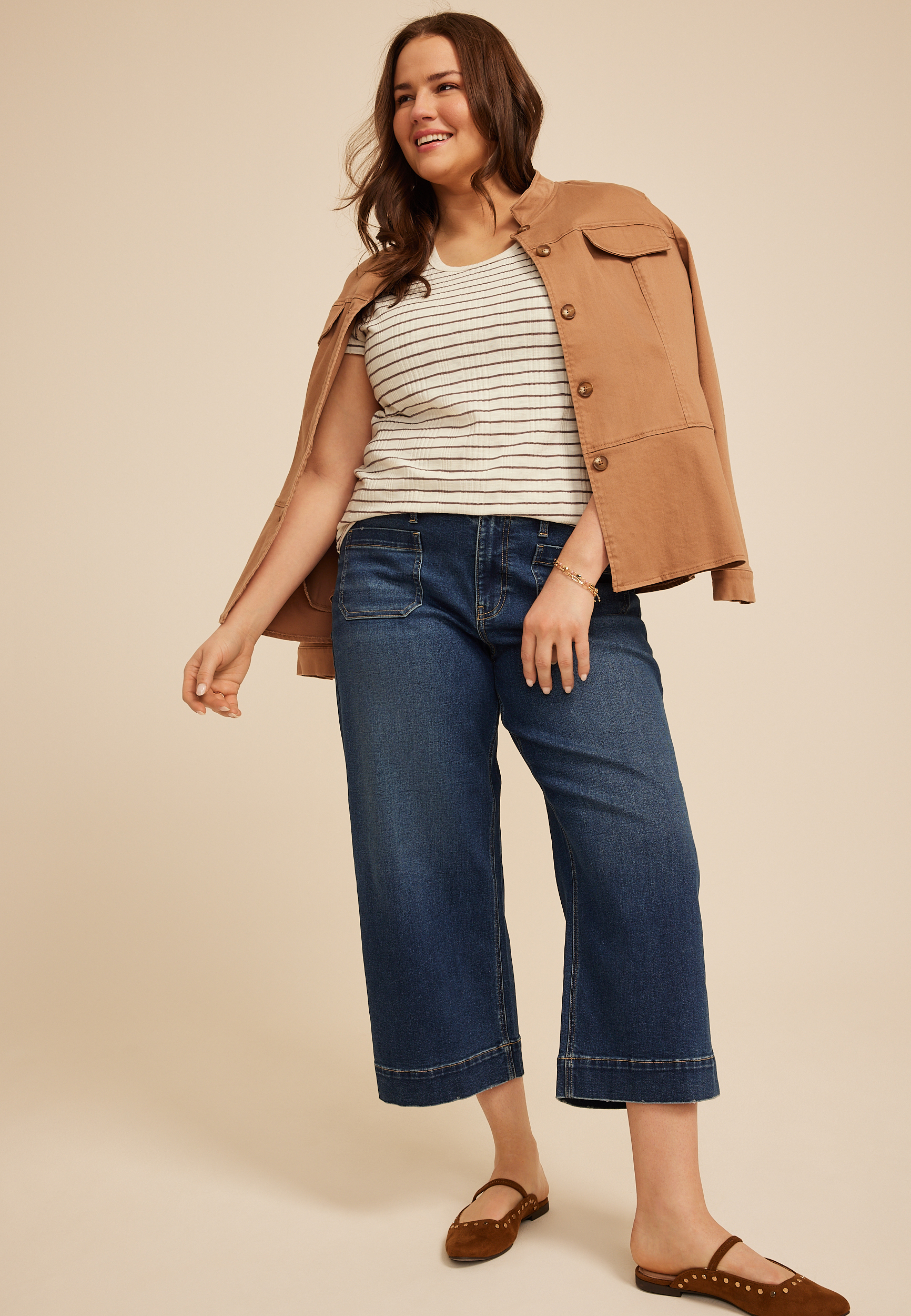 Plus Size 24/7 Striped Taylor Tee, C9867, large