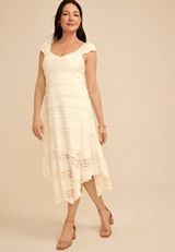 Bare Lace Hanky Hem Midi Dress, C2789, small