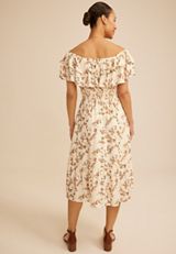 Off Shoulder Floral Midi Dress, C5487, small