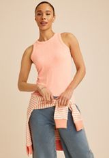 24/7 Variegated Ribbed Highline Tank Top, LUCENT MELON, small