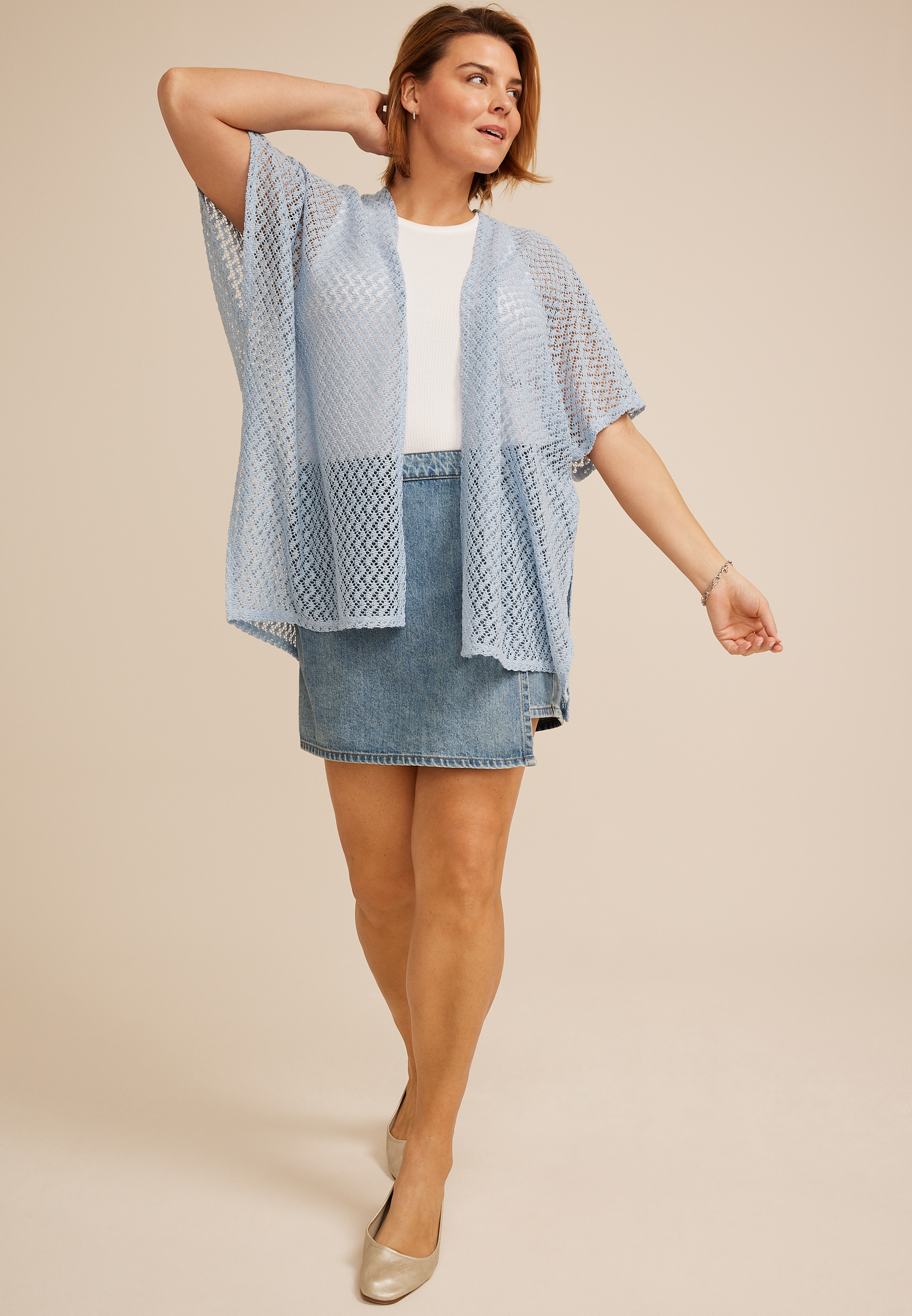 Textured Crochet Lace Kimono | maurices