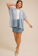 Textured Crochet Lace Kimono, C9675, small