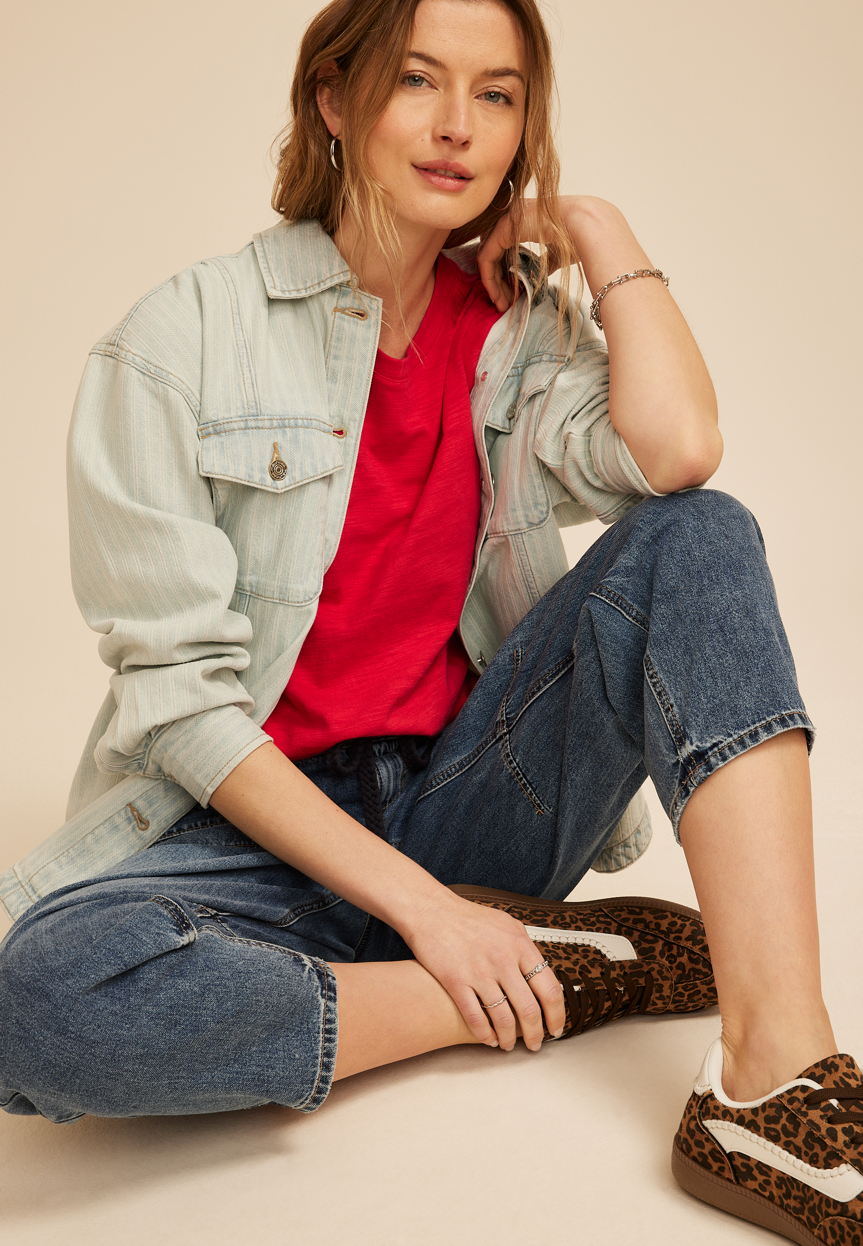 High Neck Roll Sleeve Tank Top