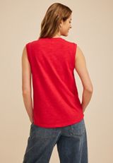 High Neck Roll Sleeve Tank Top, C9450, small