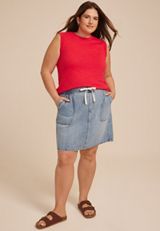Plus Size High Neck Roll Sleeve Tank Top, C9450, small
