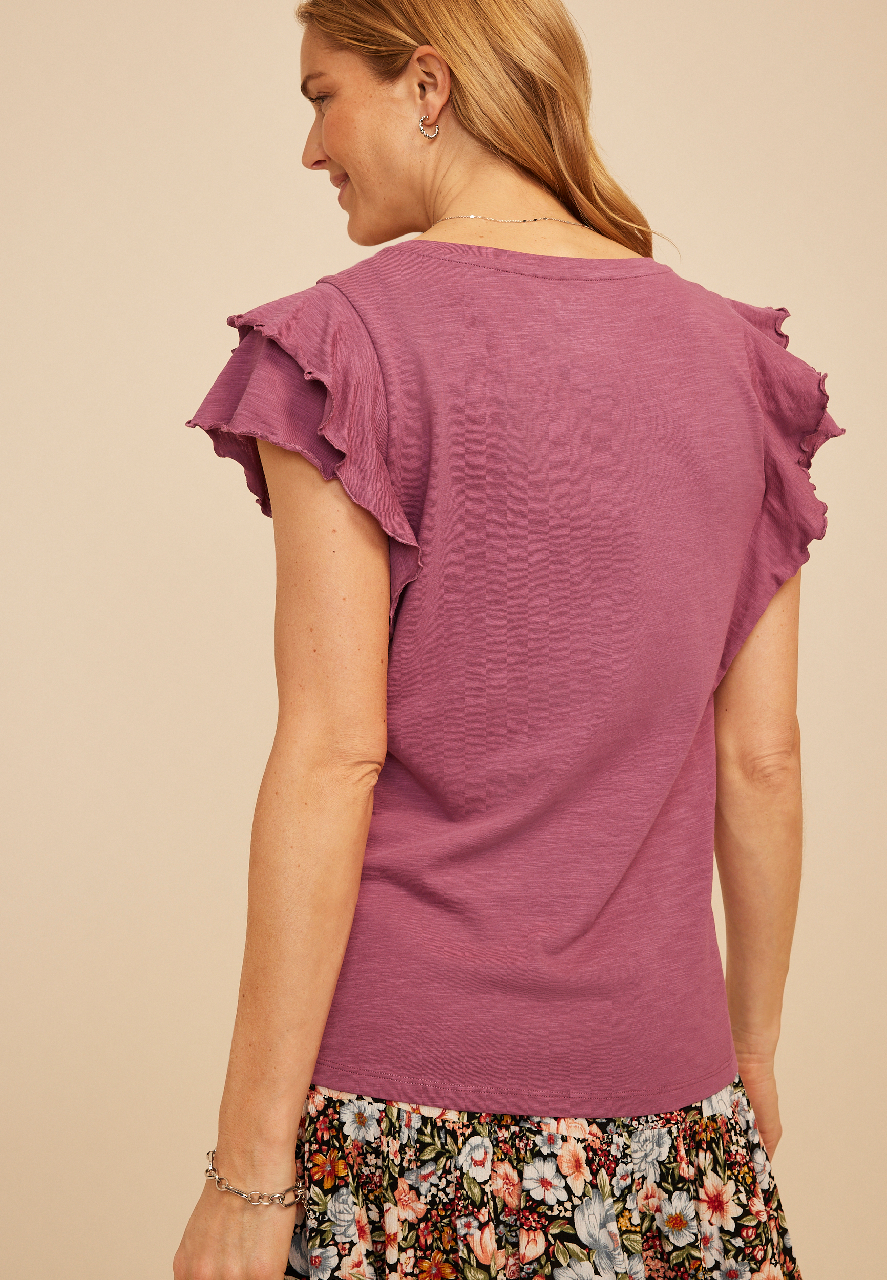 24/7 Double Flutter Sleeve Tee, C4867, large
