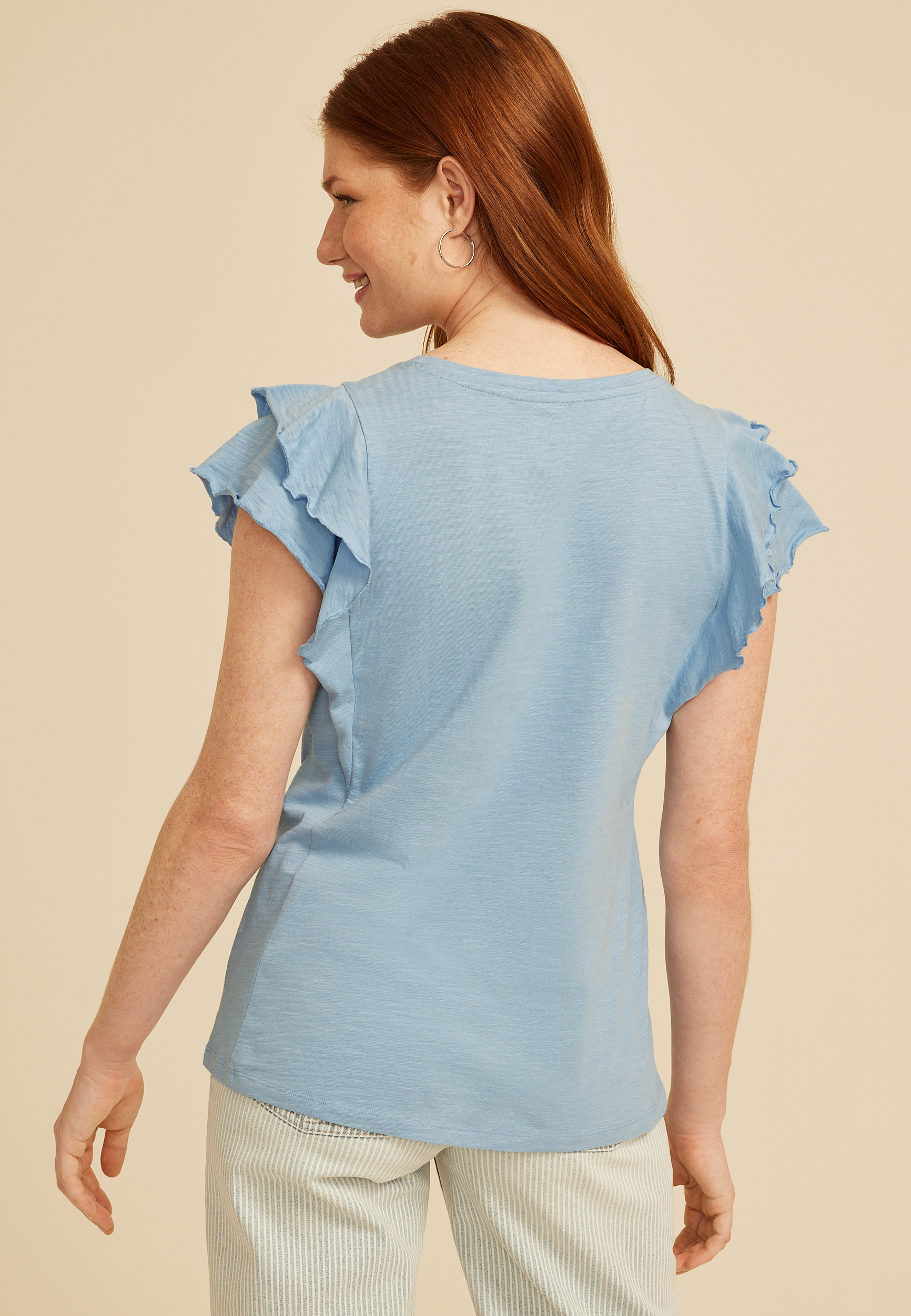 24/7 Double Flutter Sleeve Tee - thumbnail 2