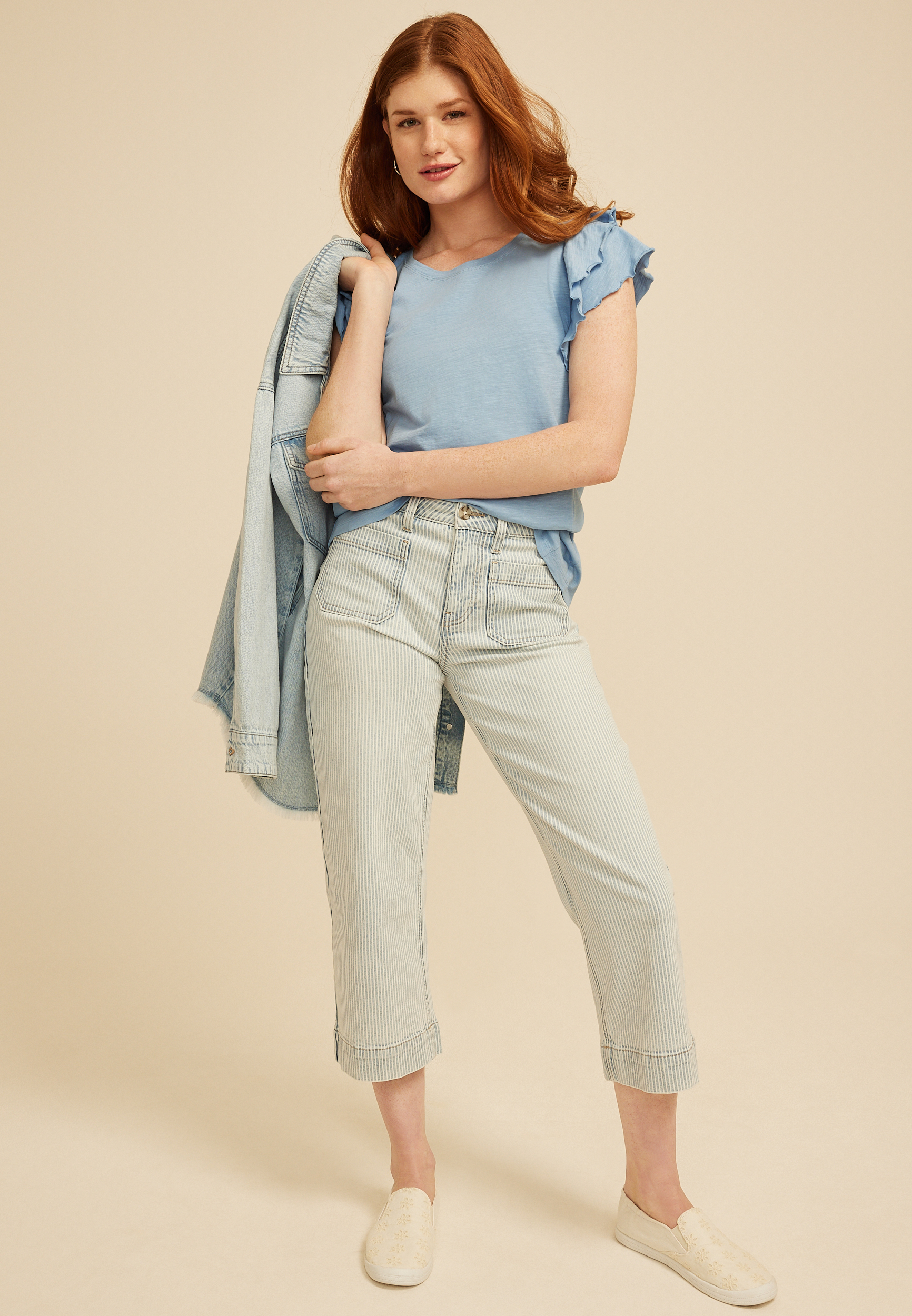 24/7 Double Flutter Sleeve Tee - thumbnail 3