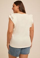 Plus Size 24/7 Double Flutter Sleeve Tee, C9298, small