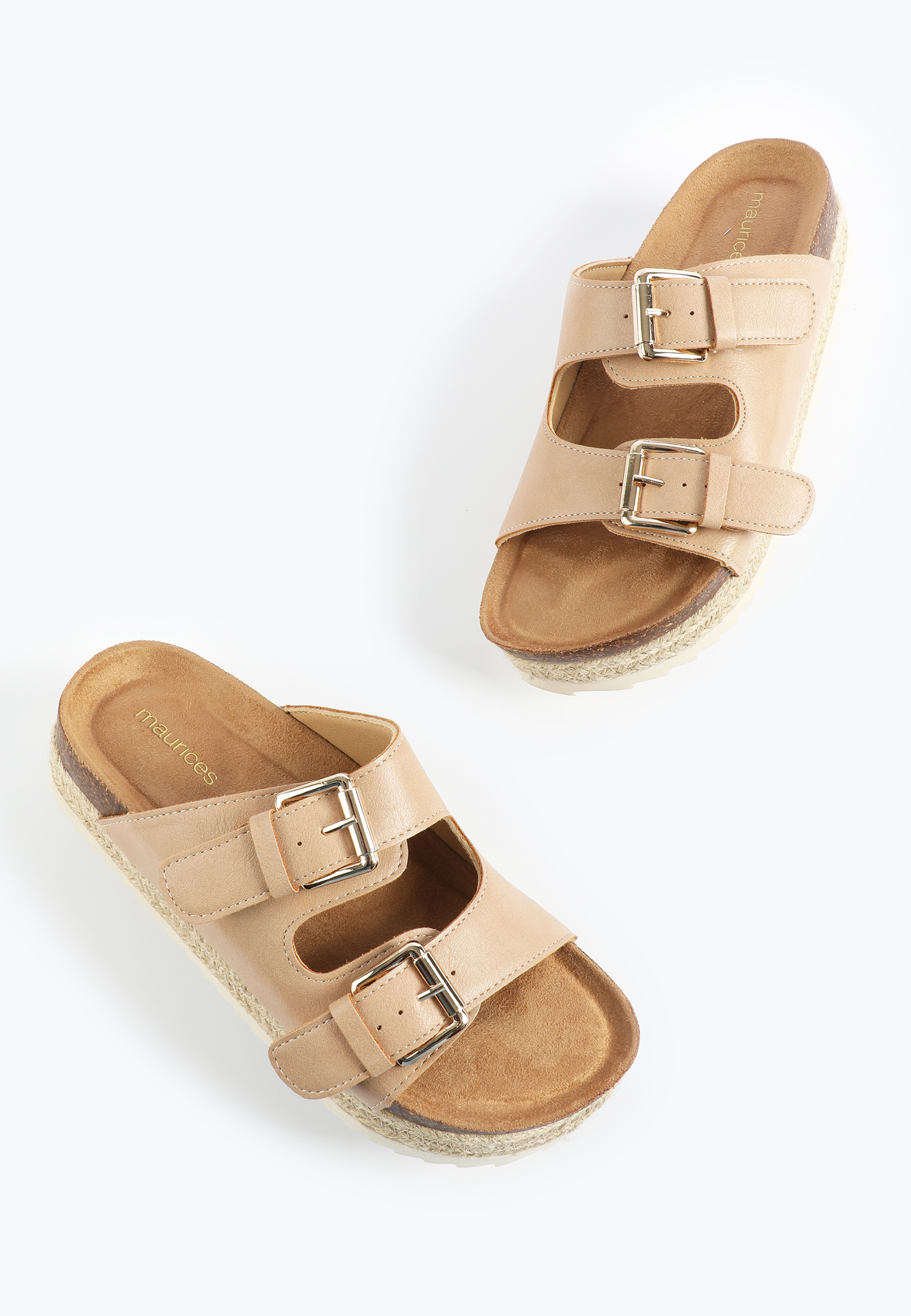 SuperCush Two Band Flatform Sandal, NATURAL, large