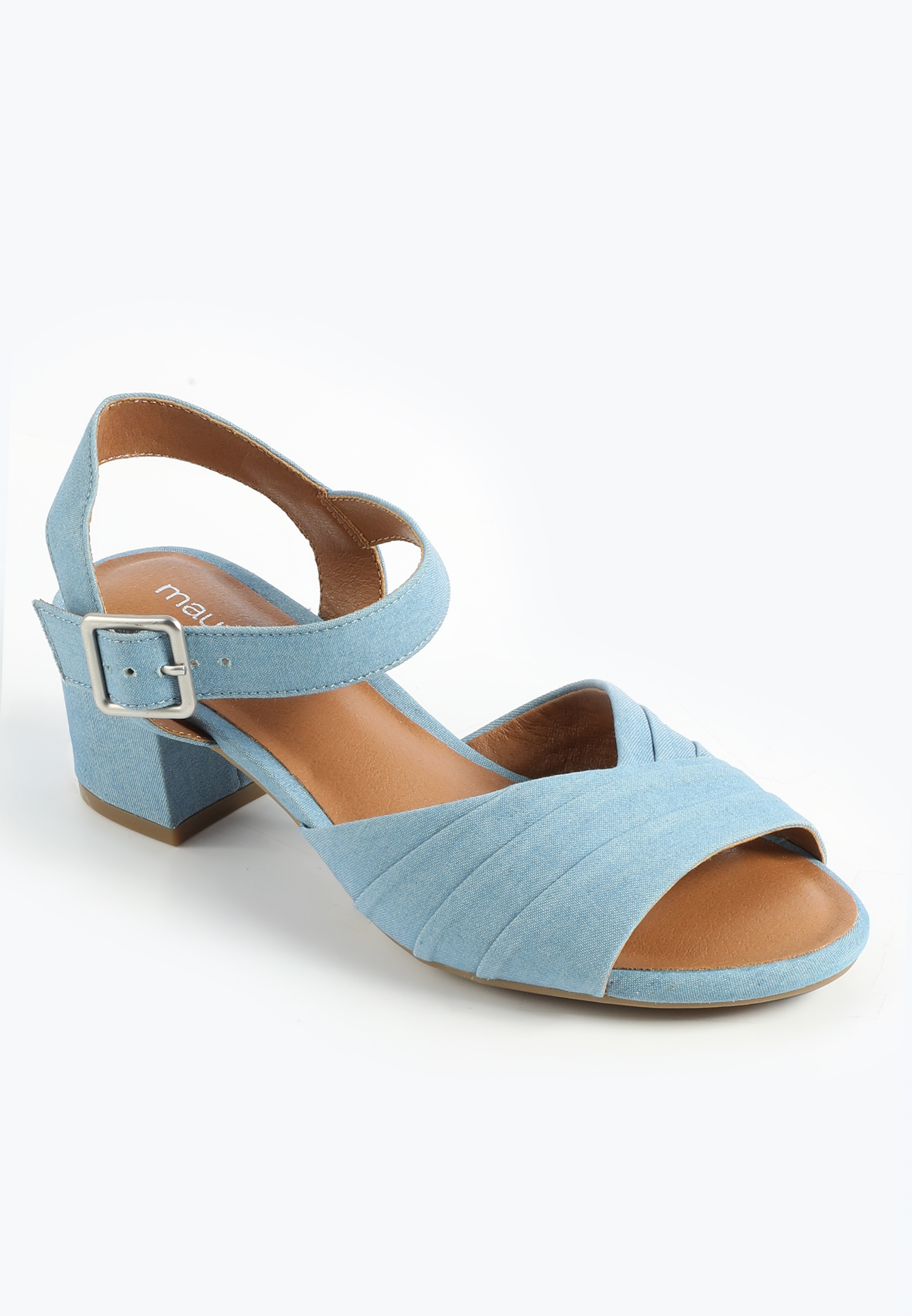 SuperCush Denim Twisted Block Heel