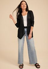 Lace Back Waterfall Open Front Cardigan, C106, small