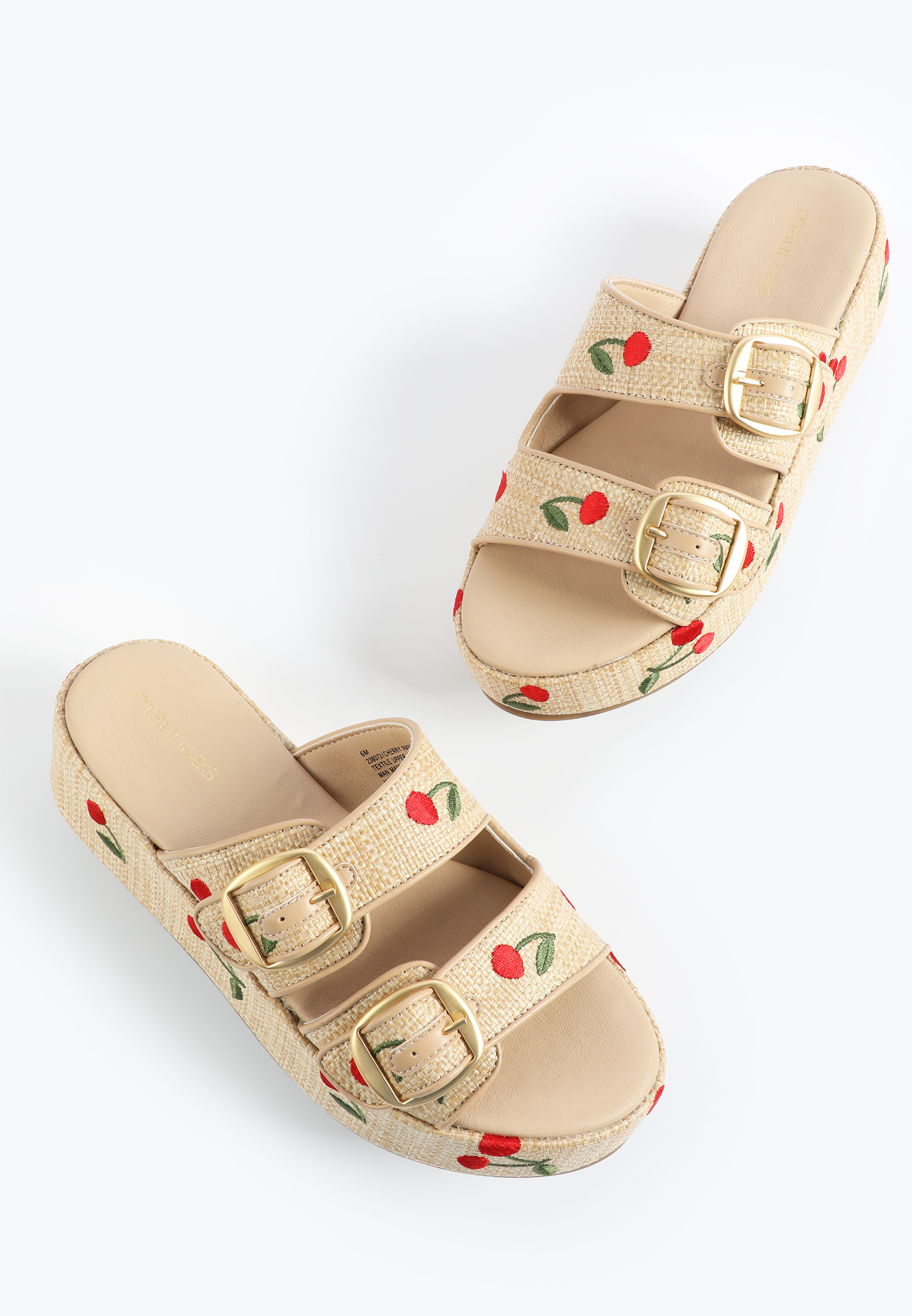 SuperCush Cherry Raffia Flatform Slide Sandal, C5883, large
