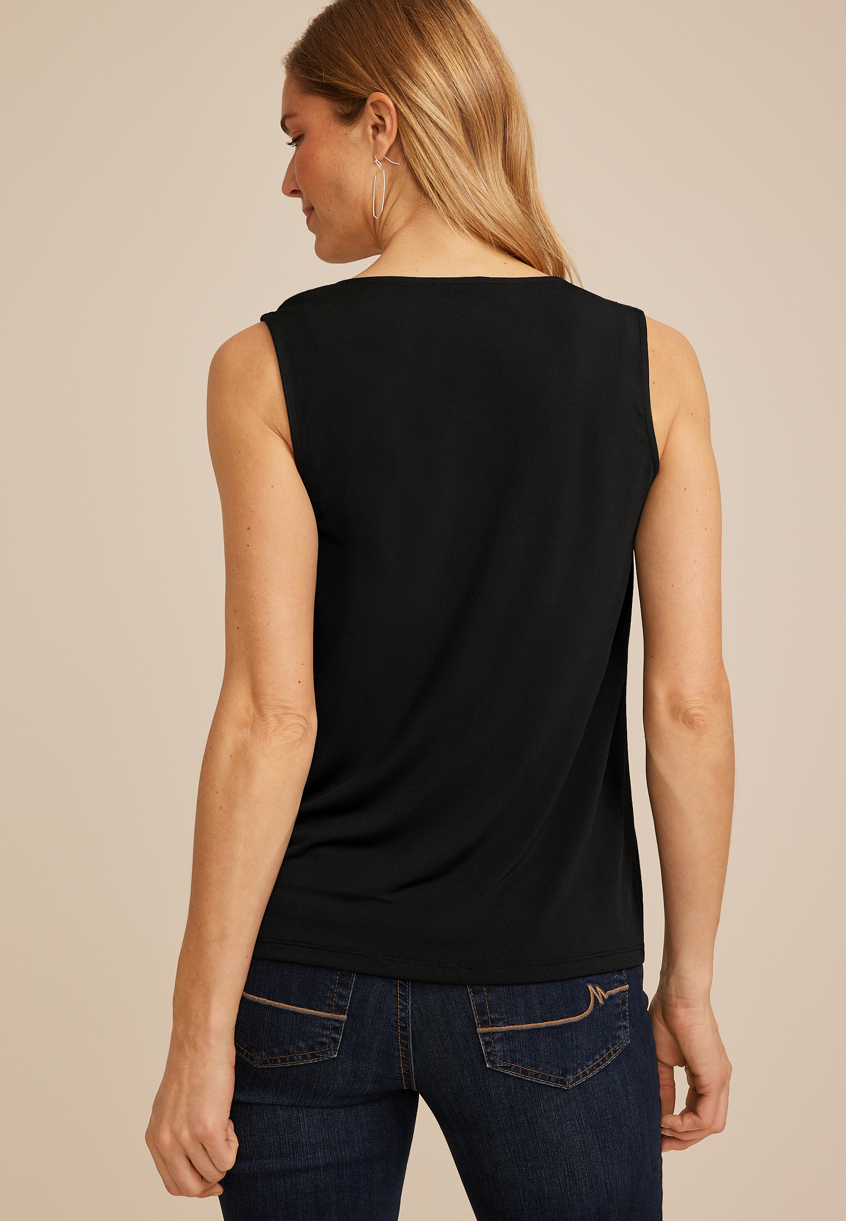 Black Hardware Ruched Top, C106, large
