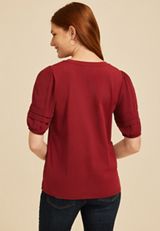 Pintuck Puff Sleeve Blouse, C3173, small