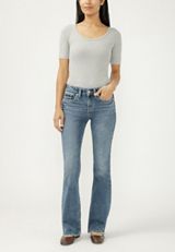 Silver Jeans Co.&reg; Suki Curvy Mid Rise Thick Stitch Bootcut Jean, C3337, small