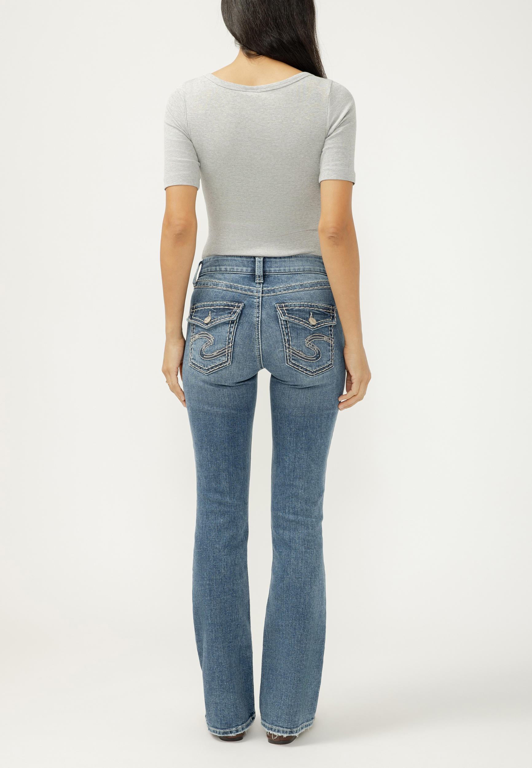 Silver Jeans Co.&reg; Suki Curvy Mid Rise Thick Stitch Bootcut Jean, C3337, large