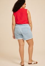 Plus Size m jeans by maurices&trade; Soft Striped Roll hem 5in Short, C3337, small