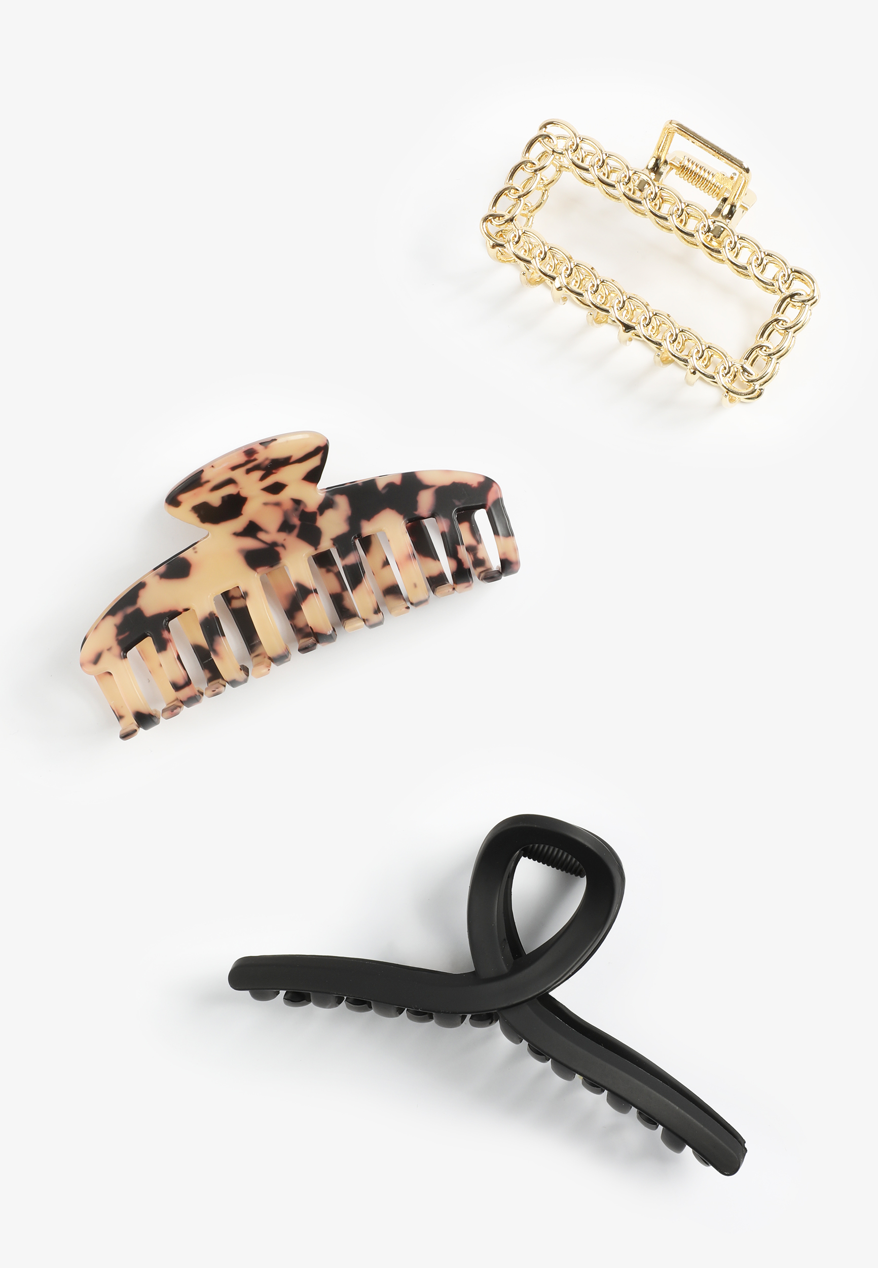 3 Pack Mixed Claw Hair Clip Set