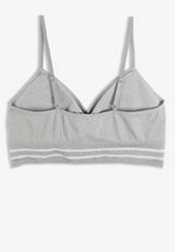 True Stretch Heathered Smooth Seamless Striped Band V Neck Bralette, C3348, small