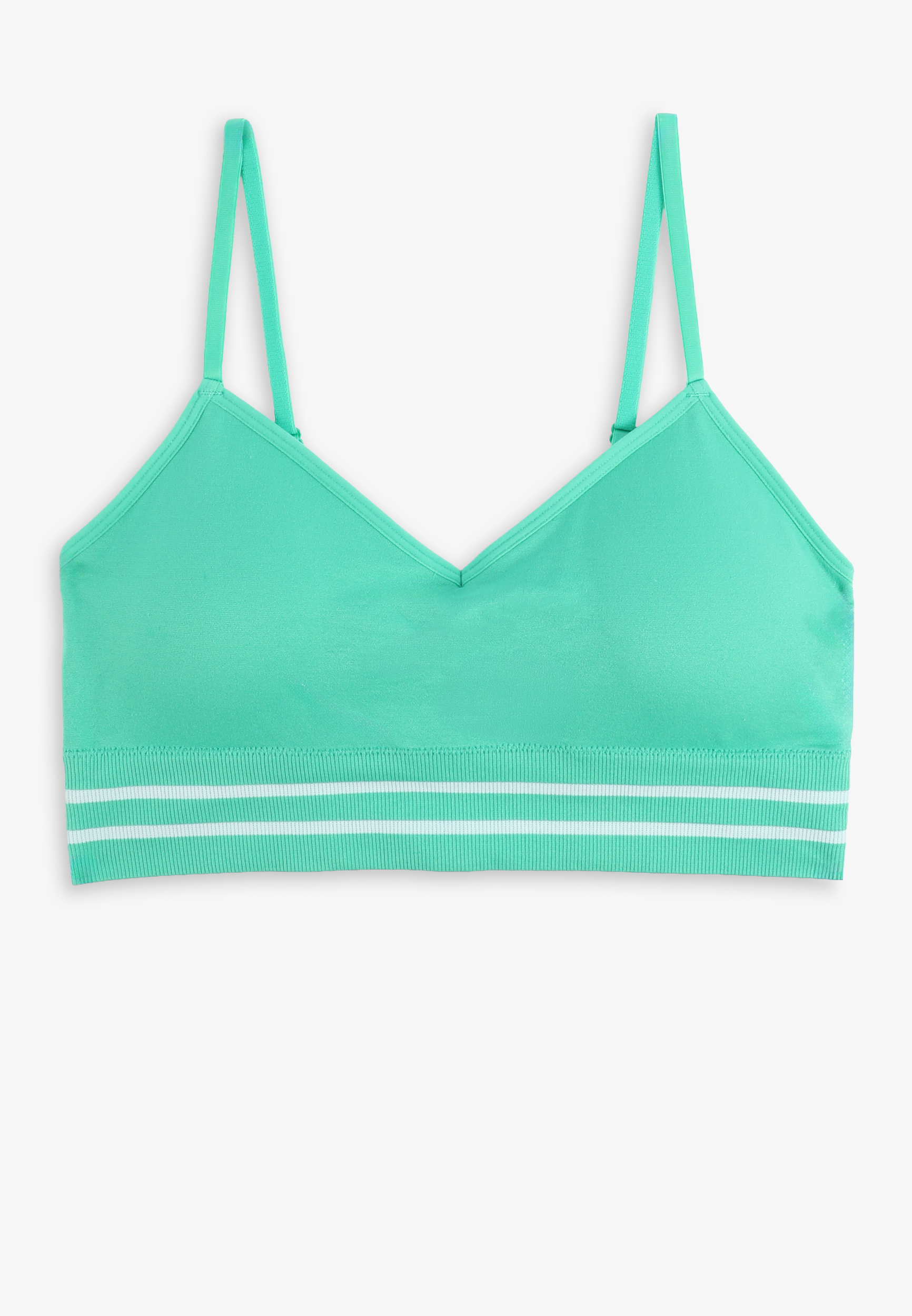 True Stretch Smooth Seamless Striped Band V Neck Bralette, C1927, large