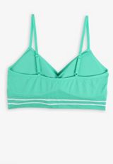 True Stretch Smooth Seamless Striped Band V Neck Bralette, C1927, small